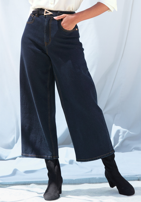 Bild: 7/8-Jeans von LASCANA: Lässig weite Jeans-Culotte von Lascana mit leichter Waschung. Klassischer 5-Pocket Stil. Hoher Bund. Leicht elastischer Denim mit Baumwolle.