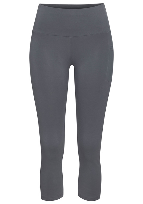 Bild: 3/4-Leggings von LASCANA ACTIVE: Capri-Leggings von Lascana Active. Breites Bündchen und Handytasche. Reflektierendes Logo. Aus 90% Baumwolle, 10% Elasthan.