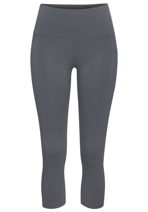Bild: 3/4-Leggings von LASCANA ACTIVE: Capri-Leggings von Lascana Active. Breites Bündchen und Handytasche. Reflektierendes Logo. Aus 90% Baumwolle, 10% Elasthan.