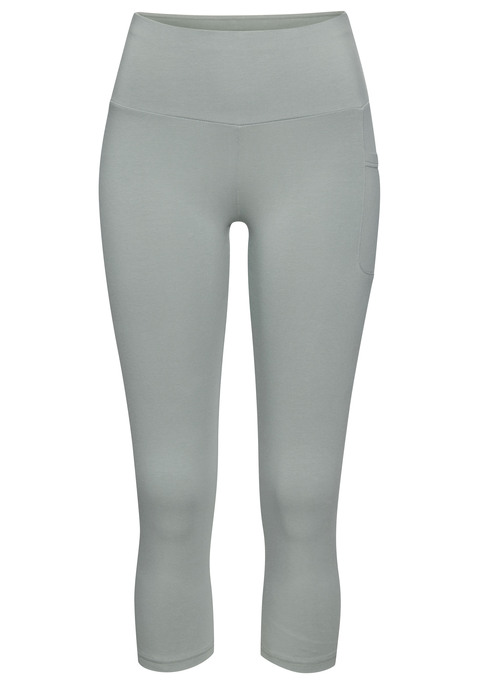 Bild: 3/4-Leggings von LASCANA ACTIVE: Capri-Leggings von Lascana Active. Breites Bündchen und Handytasche. Reflektierendes Logo. Aus 90% Baumwolle, 10% Elasthan.