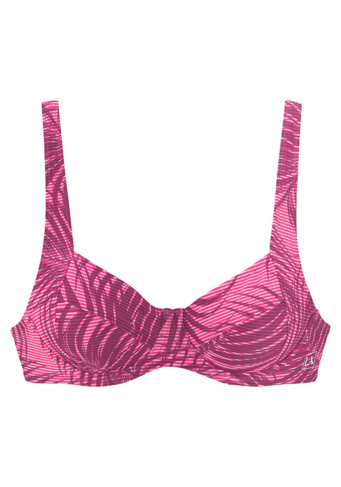 LASCANA ACTIVE Bügel-Bikini-Top Damen bordeaux-bedruckt Gr.36 Cup D