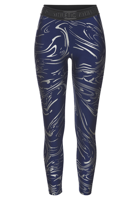 LASCANA ACTIVE Funktionsleggings Damen blau, silber Gr.XS (32/34)