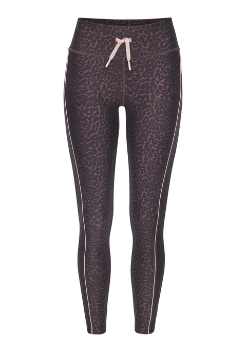 Bild: Funktionsleggings von LASCANA ACTIVE: Traningsleggings mit Allover-Animalprint von Lascana Active. Kontrastierende Pipings. Breiter, elastischer Bund mit Bindeband. Kleiner Logodruck auf der Rückseite. Elastisches und atmungsaktives Funktionsmaterial.