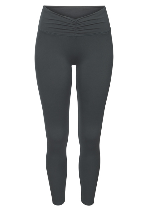 Bild: Funktionsleggings von LASCANA ACTIVE: Funktionale Sportleggings von Lascana Active mit schöner Raffung am breiten Komfortbund. Langes Bein. Ideal für Fitness, Gymnastik, Pilates und Laufen. Elastisches, pflegeleichtes Material.