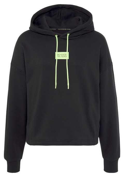 Bild: Hoodie von LASCANA ACTIVE: Hoodie von Lascana Active mit gummiertem Logo-Patch. Kurz geschnittenes Design im Oversized-Look. Mit überschnittener Schulterpartie. Legere Passform. Hochwertige Qualität.