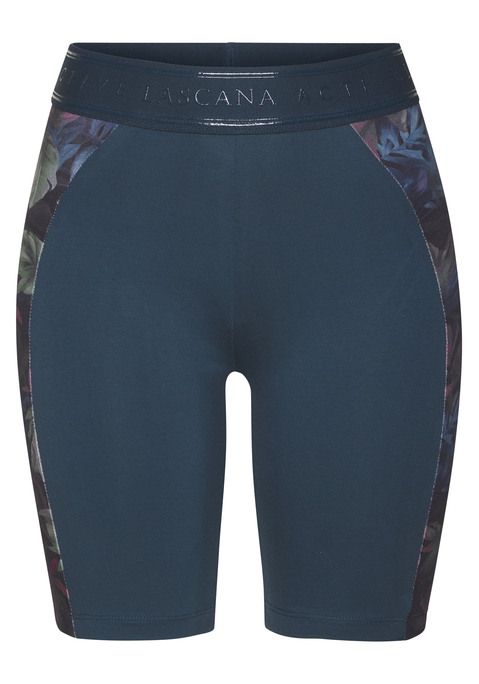 Bild: Shorts von LASCANA ACTIVE: Radlerhose von Lascana Active. Mit floral bedruckten Einsätzen seitlich. Elastischer Bund mit 3D-Druck. Weiche Qualität.