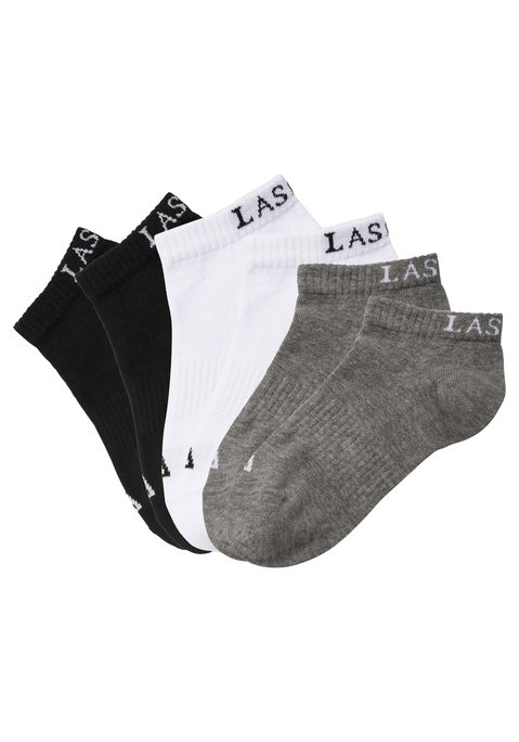 LASCANA ACTIVE Sneakersocken Damen 2x schwarz, 2x weiß, 2x grau Gr.35/38