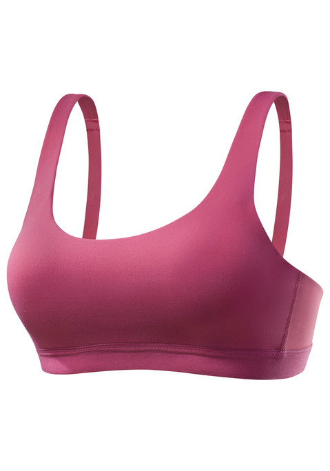 Bild: Sport-BH von LASCANA ACTIVE: Ohne Bügel. Nahtlos vorgeformte Cups. Mit extraweichem Padding. Träger und Rückenverschluss verstellbar. Aus 75% Polyamid, 25% Elasthan.