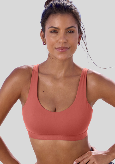 Bild: Sport-BH von LASCANA ACTIVE: Ohne Bügel. Nahtlos vorgeformte Cups. Mit extraweichem Padding. Träger und Rückenverschluss verstellbar. Aus 75% Polyamid, 25% Elasthan.