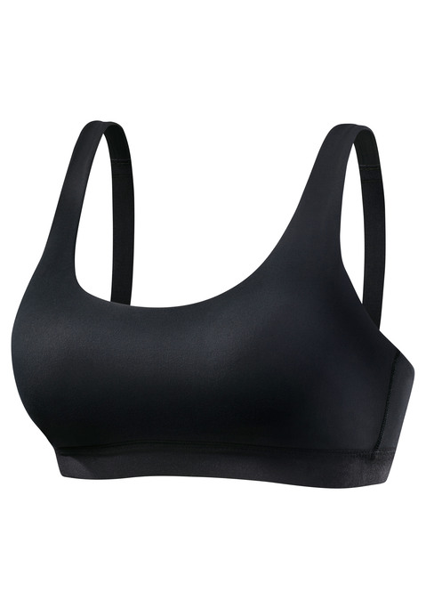 Bild: Sport-BH von LASCANA ACTIVE: Ohne Bügel. Nahtlos vorgeformte Cups. Mit extraweichem Padding. Träger und Rückenverschluss verstellbar. Aus 75% Polyamid, 25% Elasthan.
