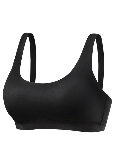 Bild: Sport-BH von LASCANA ACTIVE: Ohne Bügel. Nahtlos vorgeformte Cups. Mit extraweichem Padding. Träger und Rückenverschluss verstellbar. Aus 75% Polyamid, 25% Elasthan.