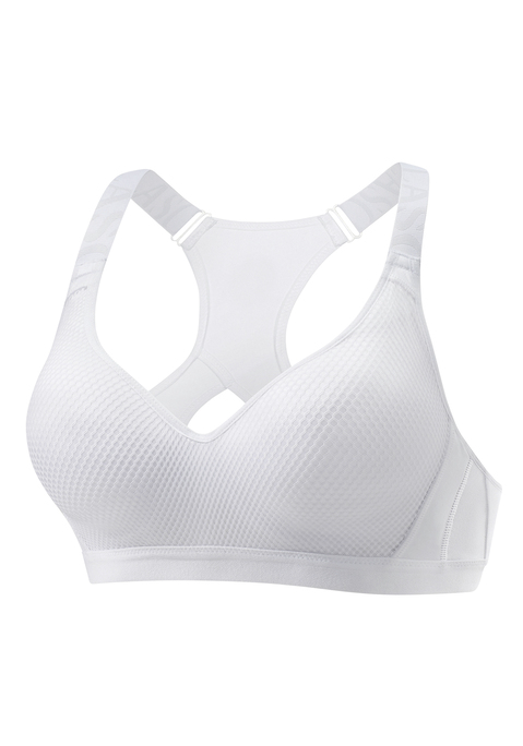Bild: Sport-BH von LASCANA ACTIVE: Push-up-BH mit integrierten Kissen und nahtlos vorgeformten Cups. Mit Racerback und elastischen, breiten Trägern. Für eine mittlere Belastbarkeit. Träger und Rückenverschluss sind in der Länge verstellbar. Aus 67% Polyamid, 20% Elasthan, 13% Polyester.