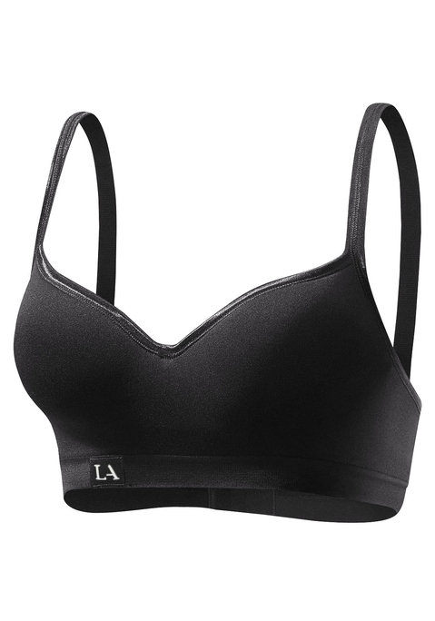 Bild: Sport-Push-up-BH von LASCANA ACTIVE: Funktions-Sportswear, ideal für Sport und Freizeit. Superelastisch und atmungsaktiv. Mit Bügel und nahtlos vorgeformten Cups. Integrierte Pushup- Kissen formen ein schönes Dekolleté. Für leichte Belastung geeignet. Träger und Rückenverschluss verstellbar. Der BH ist aus 85% Polyester, 15% Elasthan. BHs sind nicht trocknergeeignet, da die Versteller und Ringe durch die Hitze beschädigt werden und brechen.