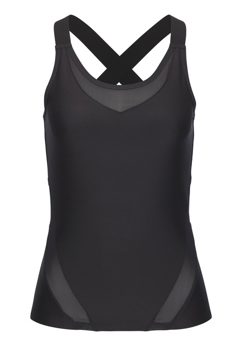 Bild: Sporttop von LASCANA ACTIVE: Unifarbenes Sporttop von Lascana Active. Beeindruckend: die leistungsstarken Mesh-Einsätze. Elastische, breite Träger, im Rücken gekreuzt. Atmungsaktives und elastisches Funktionsmaterial für optimalen Tragekomfort.