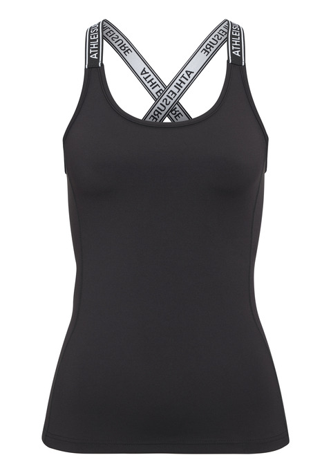 Bild: Sporttop von LASCANA ACTIVE: Performance Sporttop von Lascana Active. Gekreuzte, elastische Träger mit Marken-Schriftzug. Ein besonderes Detail sind die seitlichen Einsätze mit Schmetterlings-Muster. Elastisches und atmungsaktives Funktionsmaterial.