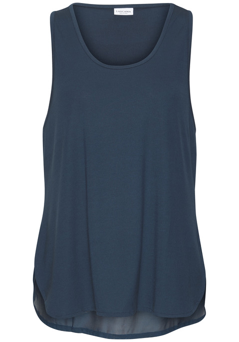 Bild: Tanktop von LASCANA ACTIVE: Locker geschnittenes Tanktop von Lascana Active mit Mesh-Einsatz auf der Rückseite. Rundhalsausschnitt und weit ausgeschnittene Armlöcher. Abgerundeter Bund mit seitlichen Schlitzen. Kleiner Logodruck auf der Rückseite. Weich fließende Qualität.