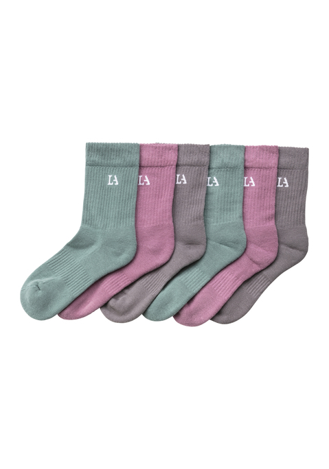 LASCANA ACTIVE Tennissocken Damen 2x stone, 2x altrosa, 2x petrol Gr.35/38