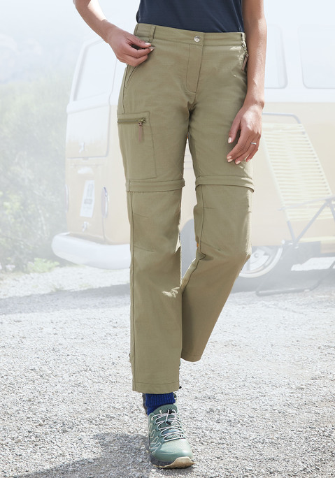 Bild: Trekkinghose von LASCANA ACTIVE: Vielseitige Trekkinghose von Lascana Active. 2-in-1-Funktionalität dank Abzippfunktion: Shorts und lange Hose in einem. Elastischer Komfortbund mit Knöpfen. Reißverschlusstaschen seitlich sowie auf dem rechten Oberschenkel. Stretchmaterial aus 95% Polyamid, 5% Elasthan.