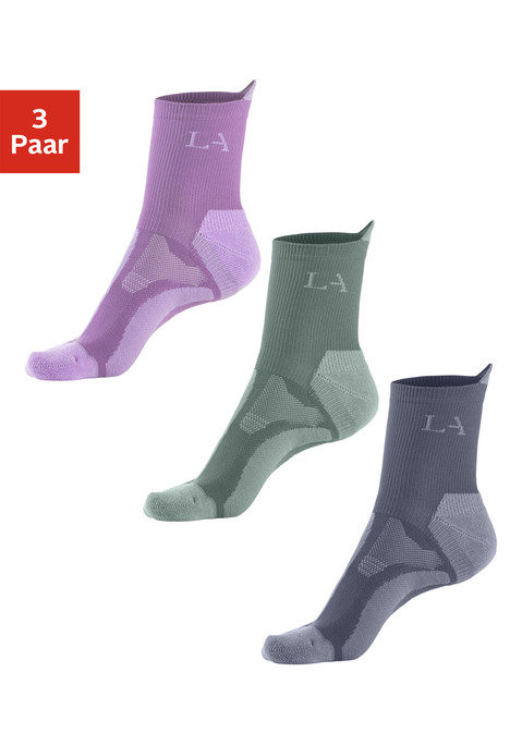 Bild: Wandersocken von LASCANA ACTIVE: Aus 53% Polyamid, 43% Polyester, 2% Elasthan, 2% metallisierte Fasern