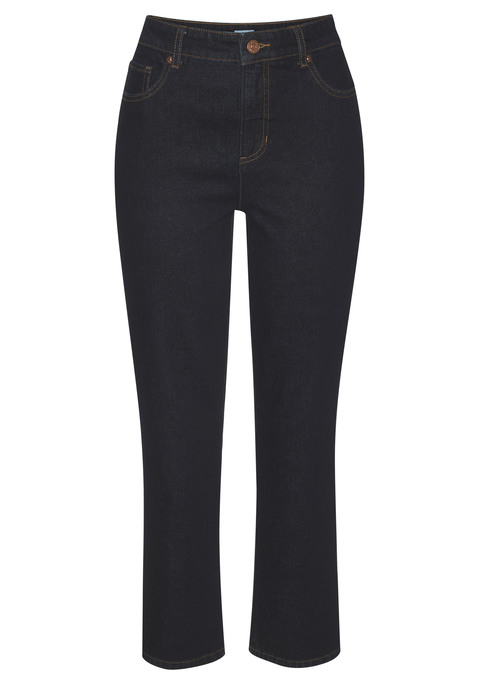 Bild: Ankle-Jeans von LASCANA: Coole Ankle-Jeans von Lascana im klassischen 5-Pocket-Stil. Mit praktischen Gürtelschlaufen. Guter und bequemer Sitz dank elastischer Denimware. Innenbeinlänge ca 66cm.