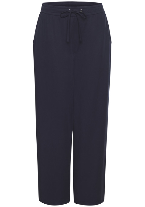 Bild: Schlupfhose von LASCANA: Unifarbene Palazzohose von Lascana. Bund mit metallisch glänzenden Ösen, Kordelzug und Gummizug hinten. Eingrifftaschen seitlich. Leichte Lyocell-Qualität.