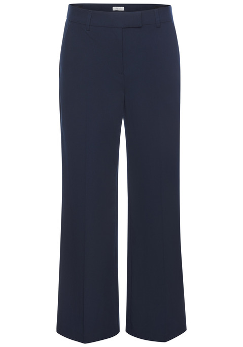 Bild: Anzughose von LASCANA: Lange Anzughose von Lascana mit verstellbarem Bund. Komfortabel: der Schiebeknopf und Reißverschluss. Mit regulierbarem Gummizug, Eingrifftaschen vorn, Zierpattentaschen hinten. Optisch streckende Bügelfalten für eine elegant modische Optik. Weich fließende Webware.