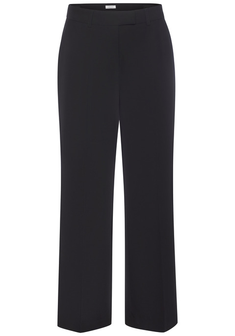 Bild: Anzughose von LASCANA: Lange Anzughose von Lascana mit verstellbarem Bund. Komfortabel: der Schiebeknopf und Reißverschluss. Mit regulierbarem Gummizug, Eingrifftaschen vorn, Zierpattentaschen hinten. Optisch streckende Bügelfalten für eine elegant modische Optik. Weich fließende Webware.