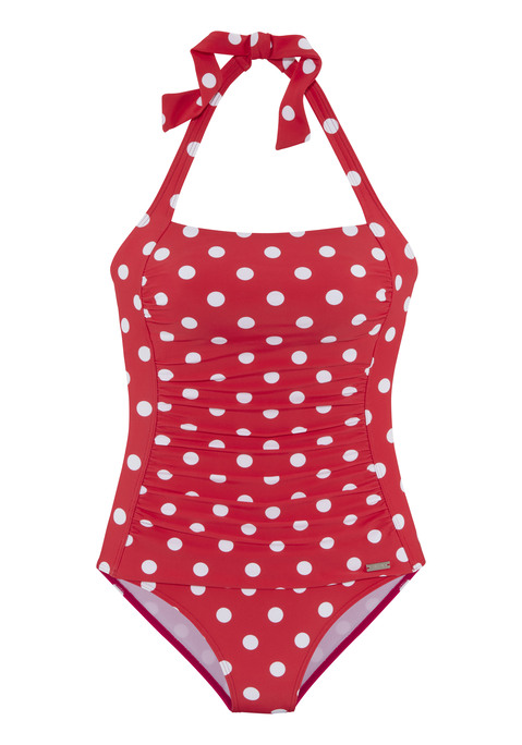 Bild: Badeanzug von LASCANA: Im Punktedesign. Modische Neckholder-Form mit Softcups, bis C- Cup geeignet. Shaping-Einsatz vorn und Unterbrustgummi vorn.