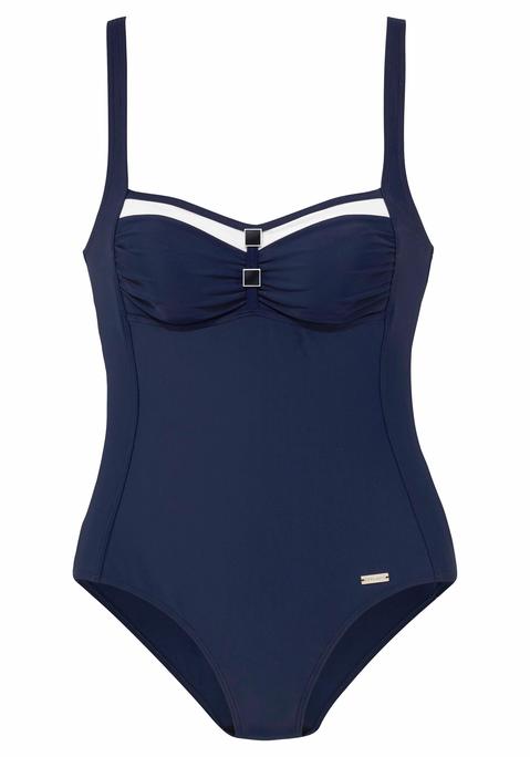 LASCANA Badeanzug Damen marine Gr.38 Cup E