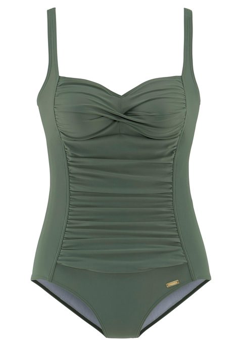 LASCANA Badeanzug Damen oliv Gr.38 Cup C