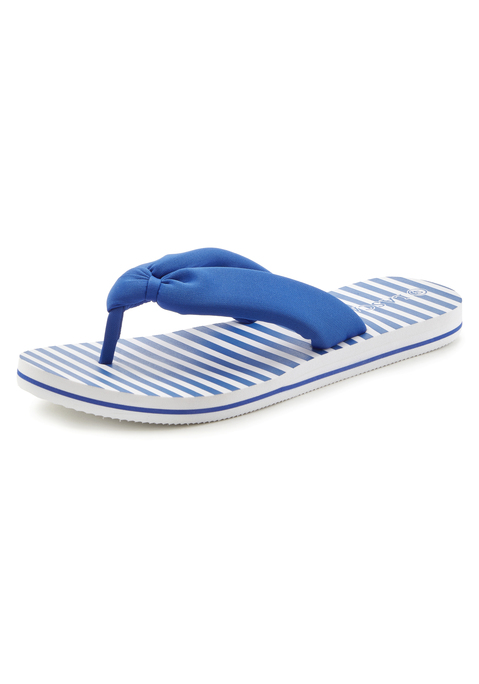 Bild: Badezehentrenner von LASCANA: Zehentrenner VEGAN von LASCANA. Besonders leicht und flexibel. Wasserabweisendes Material. Perfekt für den Strand und Pool geeignet. Obermaterial und Futter aus Textil. Decksohle und Laufsohle aus Synthetik.