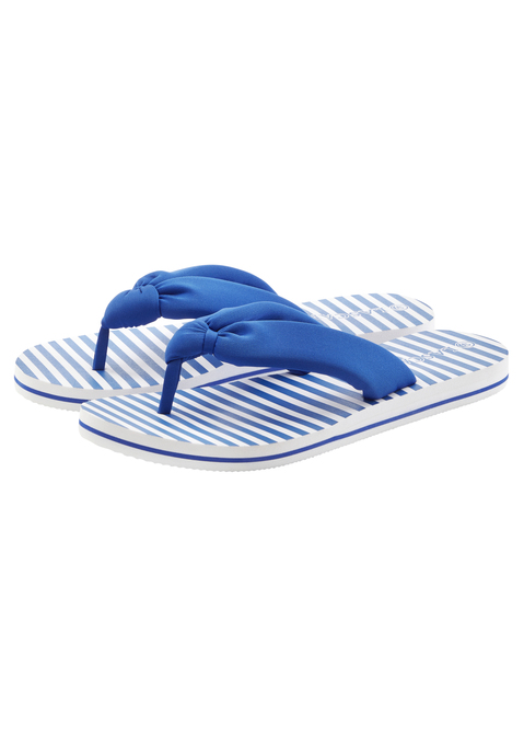 Bild: Badezehentrenner von LASCANA: Zehentrenner VEGAN von LASCANA. Besonders leicht und flexibel. Wasserabweisendes Material. Perfekt für den Strand und Pool geeignet. Obermaterial und Futter aus Textil. Decksohle und Laufsohle aus Synthetik.