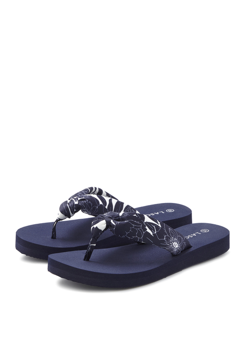 Bild: Badezehentrenner von LASCANA: Zehentrenner VEGAN von LASCANA. Besonders leicht und flexibel. Wasserabweisendes Material. Perfekt für den Strand und Pool geeignet. Obermaterial und Futter aus Textil. Decksohle und Laufsohle aus Synthetik.