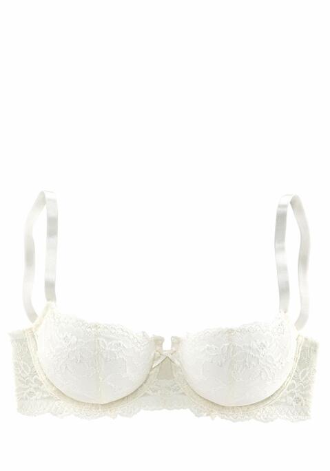 Bild: Balconette-BH von LASCANA: Transparente Spitze und zartes Mesh überzeugen in perfekter Harmonie. Hingucker ist der hübsche Perlenanhänger. Träger und Rückenverschluss verstellbar. Mit Bügel für ein schönes Dekolleté. Cups (ohne Wattierung) aus leicht transparenter Vollspitze, Rücken aus leicht transparenten Meshmaterial. Sexy Dessous. Spitzen-Dessous. Romantische Dessous. Verspielte Dessous. Der BH ist aus 80% Polyamid, 20% Elasthan. BHs sind nicht trocknergeeignet, da die Versteller und Ringe durch die Hitze beschädigt werden und brechen.