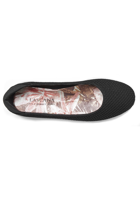 Bild: Ballerina von LASCANA: Slipper aus Textil VEGAN von LASCANA. Obermaterial, Futter und Decksohle aus Textil. Laufsohle aus Synthetik.
