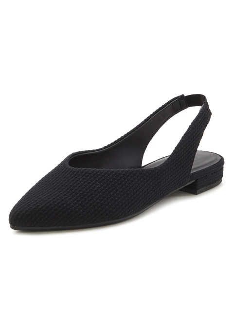 Bild: Ballerina von LASCANA: Ballerina mit elastischem Riemchen aus Textil VEGAN von LASCANA. Obermaterial aus Textil. Futter und Decksohle aus Lederimitat. Laufsohle aus Synthetik.