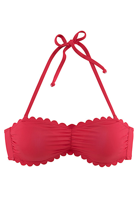 LASCANA Bandeau-Bikini-Top Damen rot Gr.34 Cup C/D