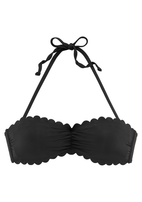 LASCANA Bandeau-Bikini-Top Damen schwarz Gr.34 Cup C/D