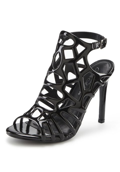 Bild: High-Heel-Sandalette von LASCANA Belle Affaire: Verführerische High-Heel-Sandalette von Lascana. Highlight: die netzartigen Cut-outs. Mit einem hohen Absatz, der die Beine länger wirken lässt. Perfekt zum Kleid oder zur Hose. Mit Obermaterial in glänzender Lacklederoptik.