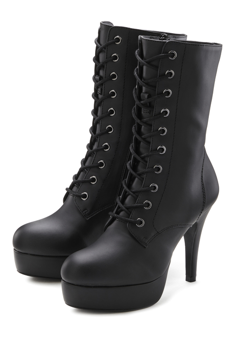 Bild: Schnürstiefelette von LASCANA Belle Affaire: Stilechte Schnürstiefelette von Lascana. Besonderes Highlight: innen liegender Reißverschluss für leichten Einstieg. Attraktive Schnürung. Perfekt geformter Plateauabsatz. Optimal zu kombinieren mit Jeans oder Dirndl. Chic in matter Lederoptik.