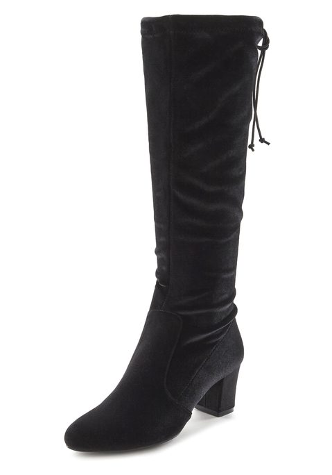 LASCANA BELLE AFFAIRE Stiefel Damen schwarz samt Gr.36