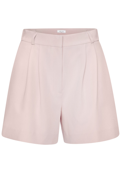 Bild: Bermudas von LASCANA: Unifarbene Shorts von Lascana mit praktischem Schiebeknopf und Reißverschluss. Bund ist dank Gummizug in der Weite leicht regulierbar. Modische Bundfalten vorn. Mit Eingrifftaschen vorn und Zierpattentaschen hinten. Für Casual-Looks. Aus weich fließender Webware.