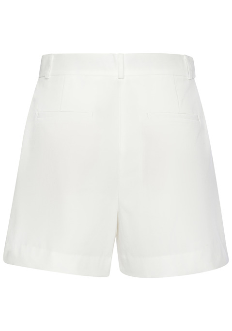 Bild: Bermudas von LASCANA: Unifarbene Shorts von Lascana mit praktischem Schiebeknopf und Reißverschluss. Bund ist dank Gummizug in der Weite leicht regulierbar. Modische Bundfalten vorn. Mit Eingrifftaschen vorn und Zierpattentaschen hinten. Für Casual-Looks. Aus weich fließender Webware.
