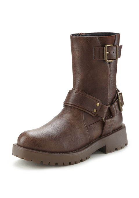 Bild: Bikerboots von LASCANA: Biker Boots von LASCANA. Obermaterial, Futter und Decksohle aus Lederimitat. Laufsohle aus Synthetik.