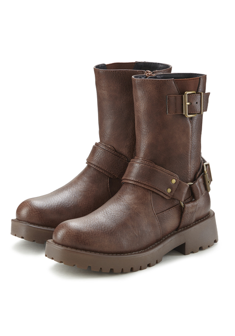 Bild: Bikerboots von LASCANA: Biker Boots von LASCANA. Obermaterial, Futter und Decksohle aus Lederimitat. Laufsohle aus Synthetik.