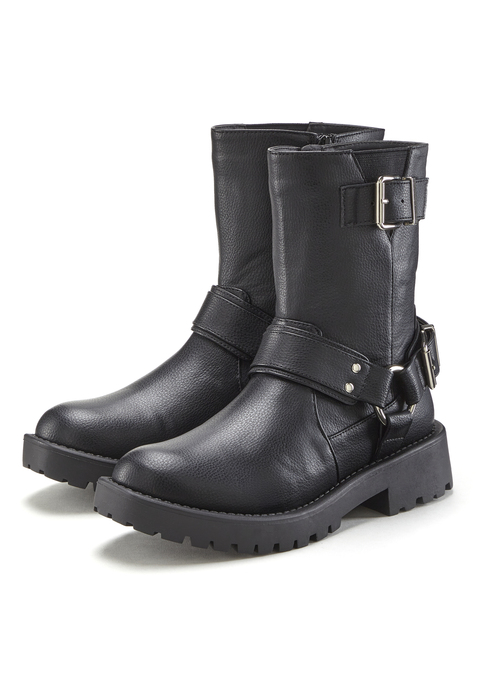 Bild: Bikerboots von LASCANA: Biker Boots von LASCANA. Obermaterial, Futter und Decksohle aus Lederimitat. Laufsohle aus Synthetik.