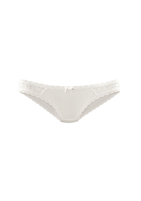 Bild: Bikinislip von LASCANA: Bikinislip von Lascana mit zarter floraler Spitze seitlich. Bund mit kleinem Schleifendetail. Knappe Passform. Elastische Microfaserqualität mit weichem Griff.