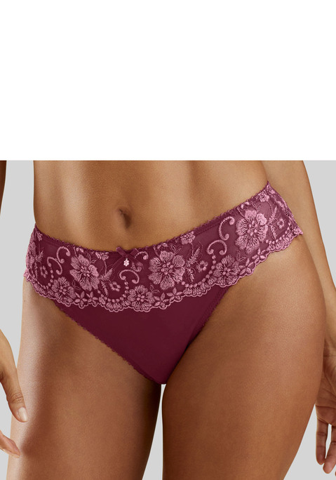 Bild: Bikinislip von LASCANA: LASCANA: Bikinislip rundherum mit hübschem Spitzenbandbund, kombiniert mit blickdichtem Microtouchmaterial. Mit Baumwollzwickel. Aus 80% Polyamid, 12% Polyester, 8% Elasthan.