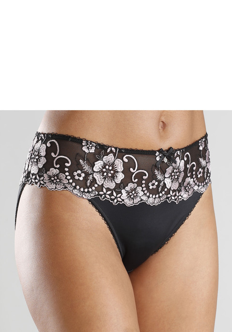 Bild: Bikinislip von LASCANA: LASCANA: Bikinislip rundherum mit hübschem Spitzenbandbund, kombiniert mit blickdichtem Microtouchmaterial. Mit Baumwollzwickel. Aus 80% Polyamid, 12% Polyester, 8% Elasthan.