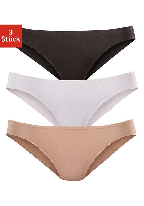Bild: Bikinislip von LASCANA: Lascana Bikinislips im 3er-Pack. Mit flachen, elastischen Abschlüssen für eine bequeme Passform. Aus weicher, anschmiegsamer Modal-Qualität.